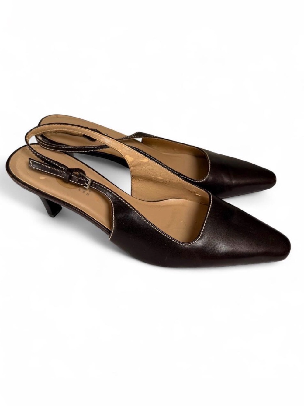 Vintage Lauren Ralph Lauren Dark Brown Pointed Toe Slingback Heels